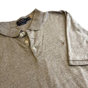 Polo Ralph Lauren Men Gray Heather Pony Classic Fit Short Sleeve Polo Shirt Sz L